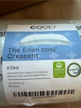 Coop Sleep Goods The Eden Cool Crescent Pillow - White/Light Gray